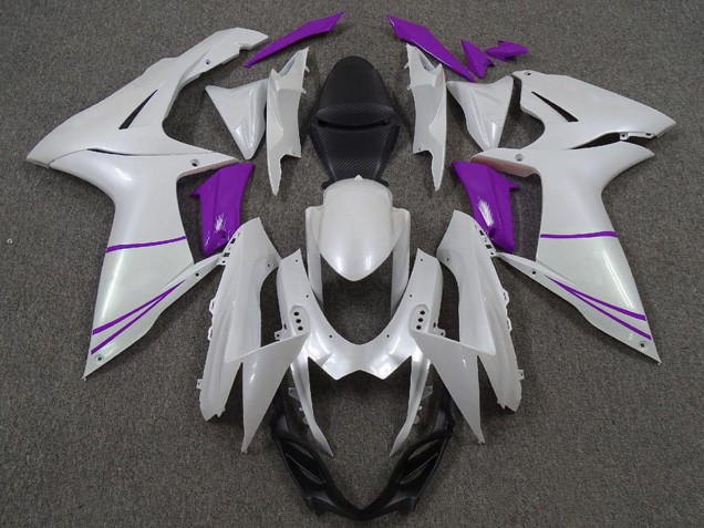 Carenagens Moto Suzuki GSXR 600 / GSXR 750 2011-2024 - Branco Pérola Roxo