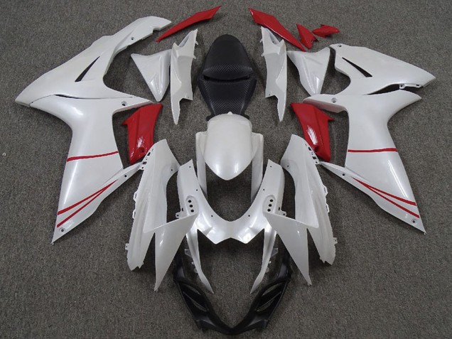 Carenagens Moto Suzuki GSXR 600 / GSXR 750 2011-2024 - Branco Pérola Vermelho