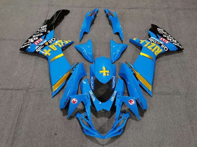 Carenagens Moto Suzuki GSXR 600 / GSXR 750 2011-2024 - Azul Amarelo Ouro Preto Rizla