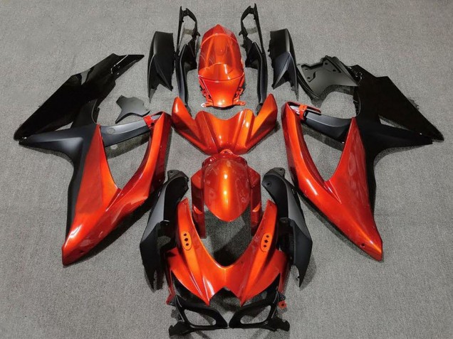 Carenagens Moto Suzuki GSXR 600 / GSXR 750 2008-2010 - Laranja Preto Fosco