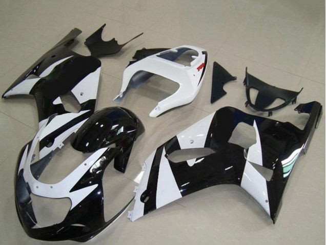 Carenagens Moto Suzuki GSXR 600 / GSXR 750 2001-2003 - Branco Preto Brilhante