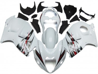 Carenagens Moto Suzuki GSXR 1300 1996-2007 - Branco Brilhante Prata Estilo