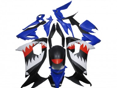 Carenagens Moto Kawasaki ZX10R 2008-2010 - Azul Preto Branco Vermelho Tubarão