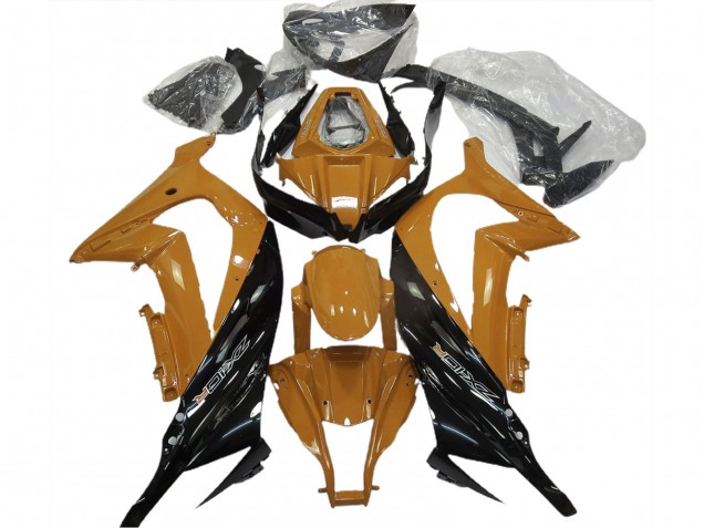 Carenagens Moto Kawasaki ZX10R 2011-2015 - Laranja Escuro Preto Brilhante