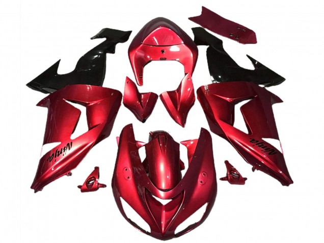 Carenagens Moto Kawasaki ZX10R 2006-2007 - Vermelho Preto Brilhante