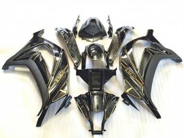 Carenagens Moto Kawasaki ZX10R 2011-2015 - Prata Preto Brilhante Preto Fosco Ouro