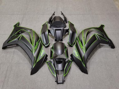Carenagens Moto Kawasaki ZX10R 2011-2015 - Preto Fosco Verde Linha