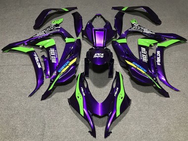 Carenagens Moto Kawasaki ZX10R 2016-2020 - Roxo Verde Branco Trick Star Eva Corrida