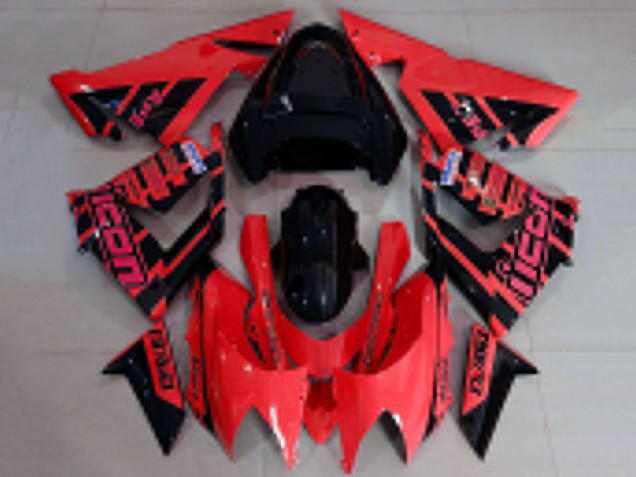Carenagens Moto Kawasaki ZX10R 2004-2005 - Vermelho Preto Logo