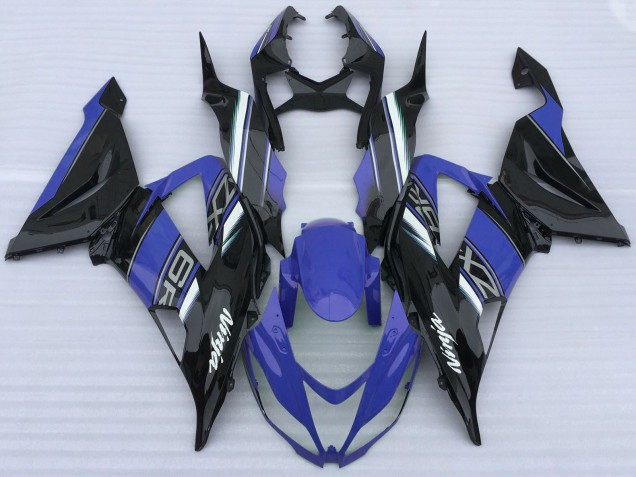 Carenagens Moto Kawasaki ZX6R 2013-2018 - Azul Preto Branco