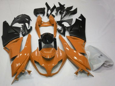 Carenagens Moto Kawasaki ZX6R 2009-2012 - Laranja Preto Brilhante Preto Fosco