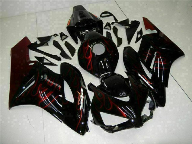 Carenagens Moto Honda CBR1000RR 2004-2005 - Preto Brilhante Vermelho Chama