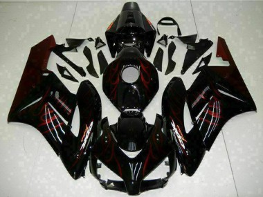 Carenagens Moto Honda CBR1000RR 2004-2005 - Preto Brilhante Vermelho Chama