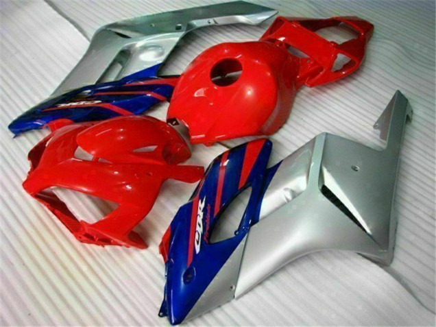 Carenagens Moto Honda CBR1000RR 2004-2005 - Prata Vermelho Azul Preto Listra