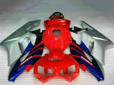 Carenagens Moto Honda CBR1000RR 2004-2005 - Prata Vermelho Azul Preto Listra