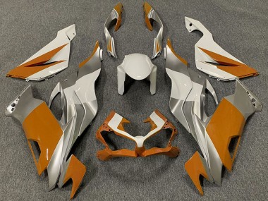 Carenagens Moto Kawasaki ZX6R 2019-2022 - Branco Prata Laranja