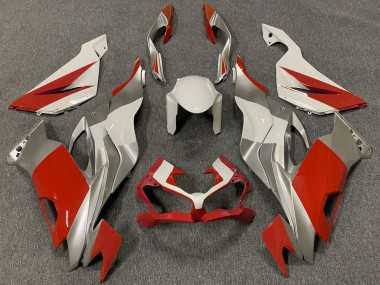 Carenagens Moto Kawasaki ZX6R 2019-2022 - Branco Prata Vermelho