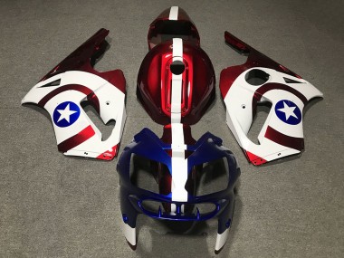 Carenagens Moto Kawasaki ZX12R 2002-2006 - Vermelho Azul Branco Star Captain America