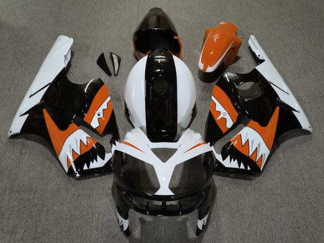 Carenagens Moto Kawasaki ZX12R 2002-2006 - Laranja Preto Branco Tubarão