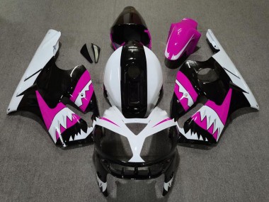 Carenagens Moto Kawasaki ZX12R 2002-2006 - Rosa Preto Branco Tubarão