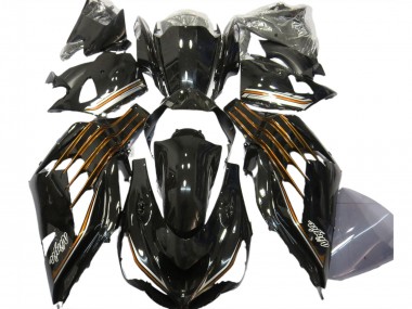 Carenagens Moto Kawasaki ZX14R 2012-2024 - Preto Brilhante Laranja