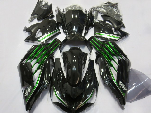 Carenagens Moto Kawasaki ZX14R 2012-2024 - Preto Brilhante Verde