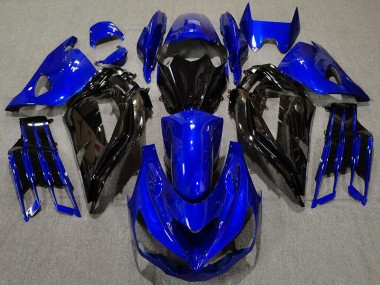 Carenagem Moto Kawasaki ZX14R 2012-2024 - Azul Preto Brilhante