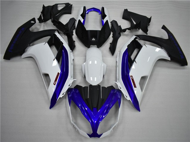Carenagens Moto Kawasaki Ninja 650R 2009-2011 - Branco Azul Preto Fosco