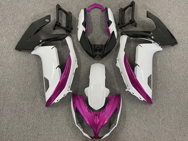 Carenagens Moto Kawasaki Ninja 650R 2009-2011 - Branco Magenta Preto Fosco