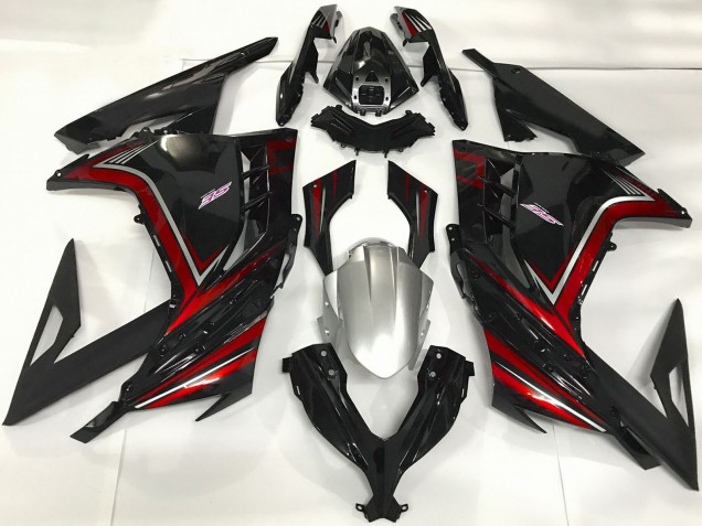 Carenagens Moto Kawasaki Ninja 300 2013-2024 - Preto Brilhante Vermelho
