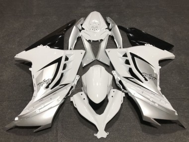 Carenagens Moto Kawasaki Ninja 300 2013-2024 - Branco Brilhante Prata Preto