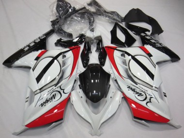 Carenagens Moto Kawasaki Ninja 300 2013-2024 - Branco Brilhante Vermelho Preto