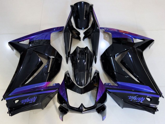 Carenagens Moto Kawasaki Ninja 250 2008-2012 - Azul Preto Brilhante