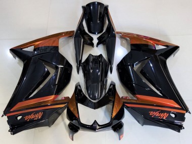 Carenagens Moto Kawasaki Ninja 250 2008-2012 - Preto Brilhante Laranja