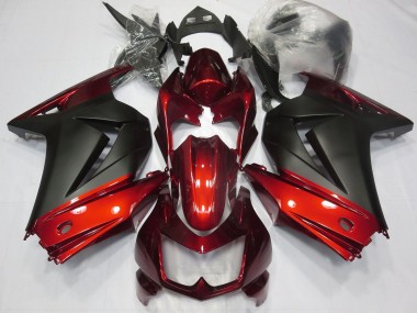 Carenagens Moto Kawasaki Ninja 250 2008-2012 - Vermelho Preto Fosco