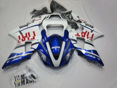 Carenagens Moto Yamaha R1 2000-2001 - Branco Azul Vermelho Fiat Motul
