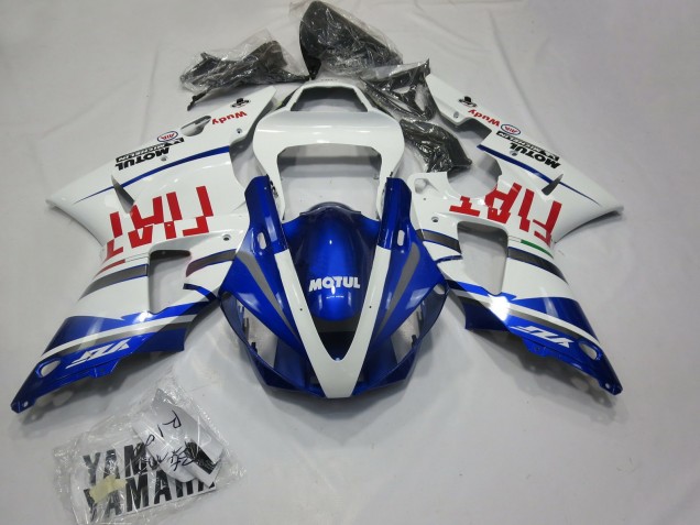 Carenagens Moto Yamaha R1 2000-2001 - Branco Azul Vermelho Fiat Motul