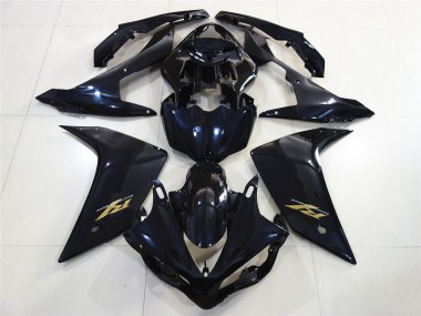 Carenagens Moto Yamaha R1 2007-2008 - Preto Brilhante Azul Escuro Ouro Decal