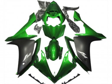 Carenagem Moto Yamaha R1 2007-2008 - Verde Preto Fosco