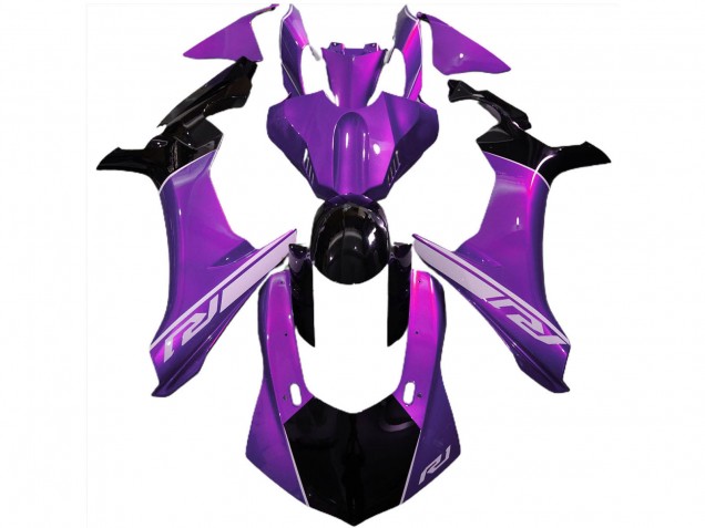 Carenagens Moto Yamaha R1 2015-2019 - Roxo Preto Brilhante Prata