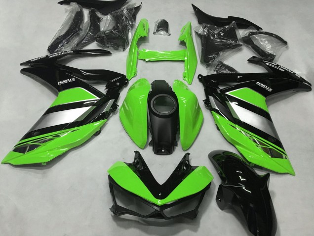 Carenagens Moto Yamaha R3 2015-2018 - Verde Prata Preto Brilhante