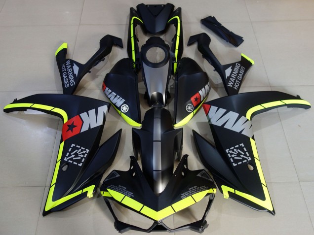 Carenagens Moto Yamaha R3 2015-2018 - Amarelo Cinzento Preto Fosco Estrela