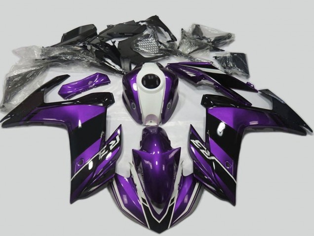 Carenagem Moto Yamaha R3 2015-2018 - Roxo Branco Preto Brilhante