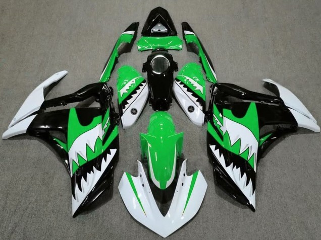 Carenagens Moto Yamaha R3 2015-2018 - Branco Verde Preto Tubarão
