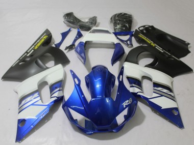 Carenagens Moto Yamaha R6 1998-2002 - Branco Azul Preto Fosco Amarelo