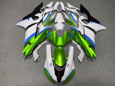 Carenagens Moto Yamaha R6 2017-2023 - Branco Azul Verde