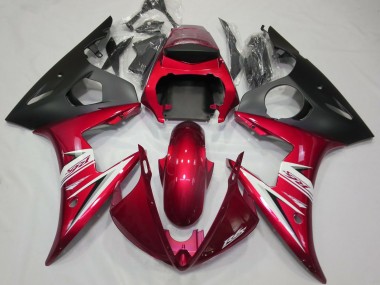 Carenagens Moto Yamaha R6 2003-2004 - Vermelho Branco Preto Fosco