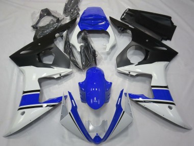 Carenagens Moto Yamaha R6 2003-2004 - Branco Azul Preto Fosco