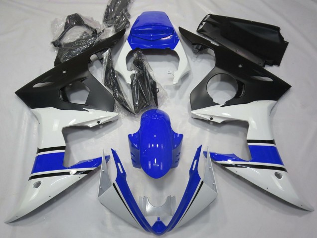 Carenagens Moto Yamaha R6 2003-2004 - Branco Azul Preto Fosco