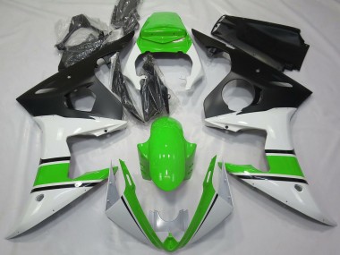 Carenagens Moto Yamaha R6 2003-2004 - Branco Verde Preto Fosco
